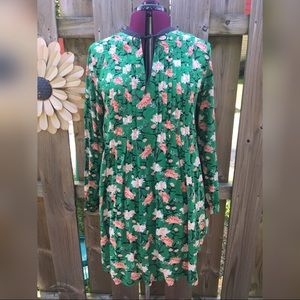Green and floral tunic top dress